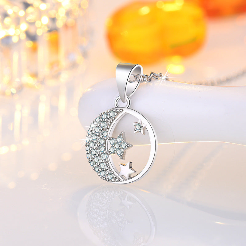 Women's Popular Star Moon Simple Short Clavicle Chain Korean Pendants