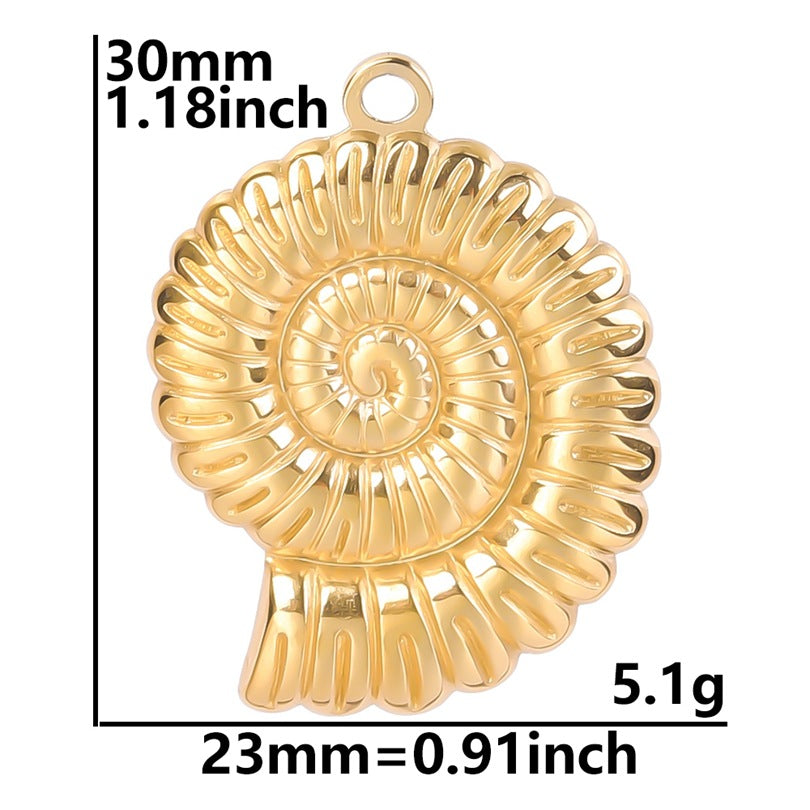 Colorful Golden Spiral Ornament Accessories Stainless Pendants