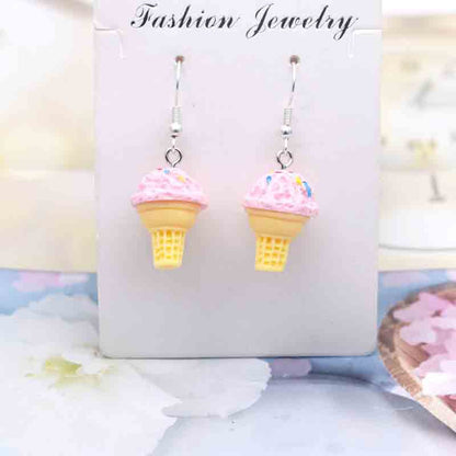 Ice Cream Candy Drink Resin Homemade Earrings