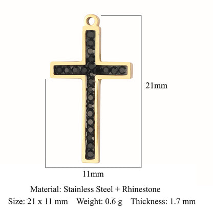 Bead Cross Retro Titanium Steel Angel Pendants