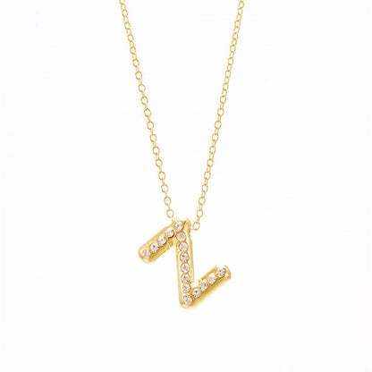 Chubby Letter Clavicle Chain Simplicity Birthday Necklaces