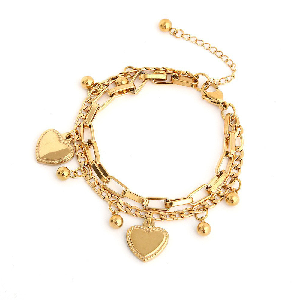 Ornament Simple Fashion Double Layers Loving Bracelets