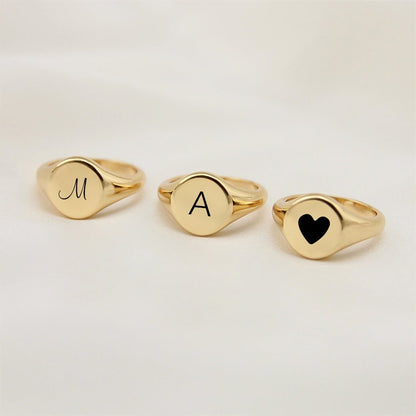 Women's Lettering Geometric Round Fashion Stainless Steel Rings