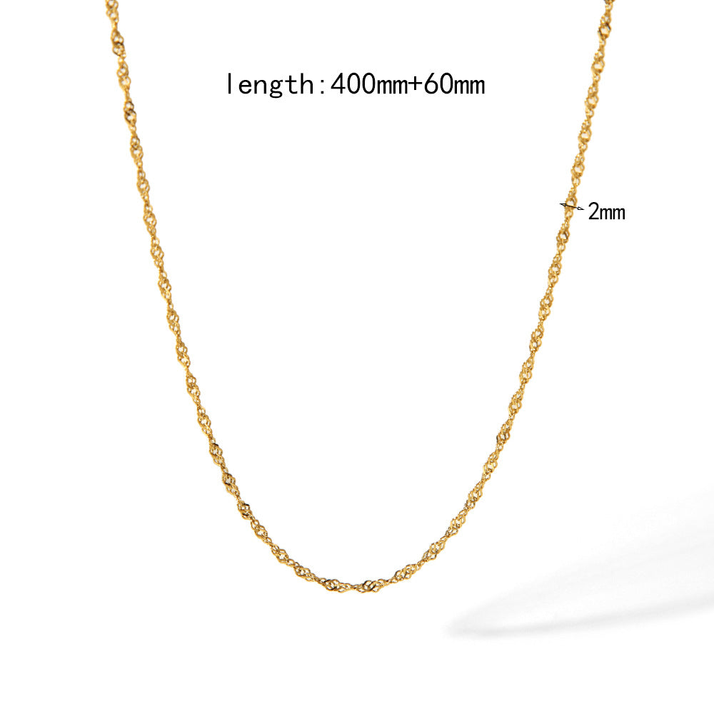 Gold Plated Chain O-shaped Figaro Personality Necklaces