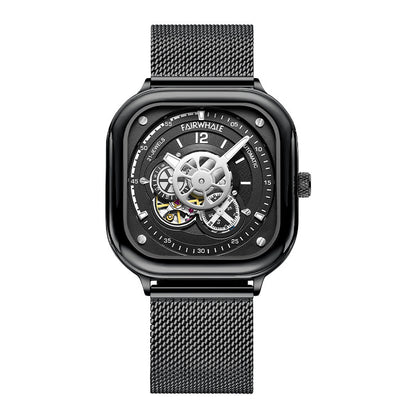 Watch Square Casual Hollow Large Dial Mechanical Watches