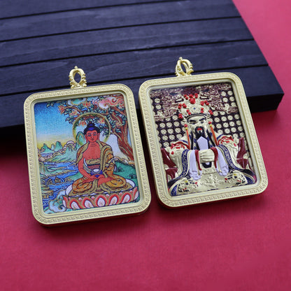 Eight Guards Dragon Five Master Three-dimensional Double-sided Tibetan Pendants