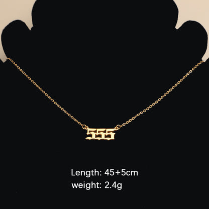 Fashion Personality Number Stainless Steel Portion Necklaces