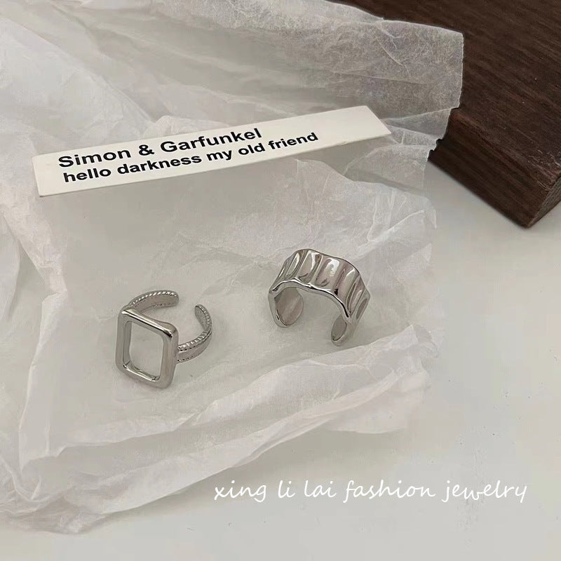 Square Fashion Style Female Design Adjustable Rings