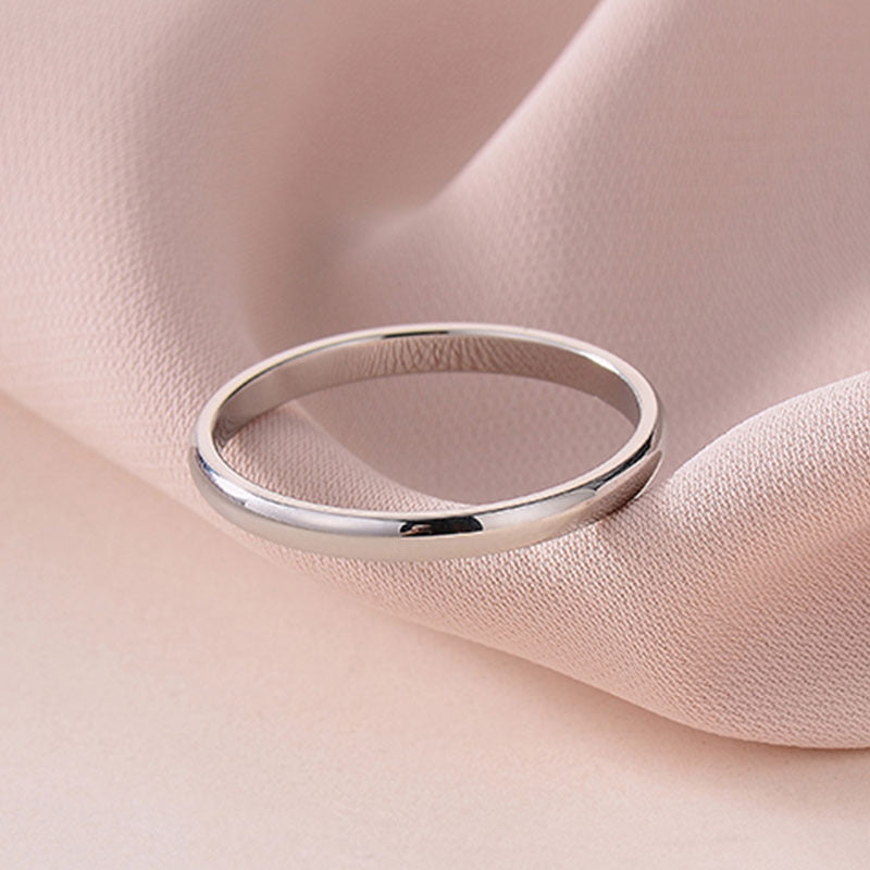 Glossy Stainless Steel Simple Fashionable Rose Rings