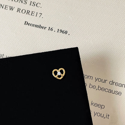 Bone Zircon Metal Cochlear Female Simple Earrings