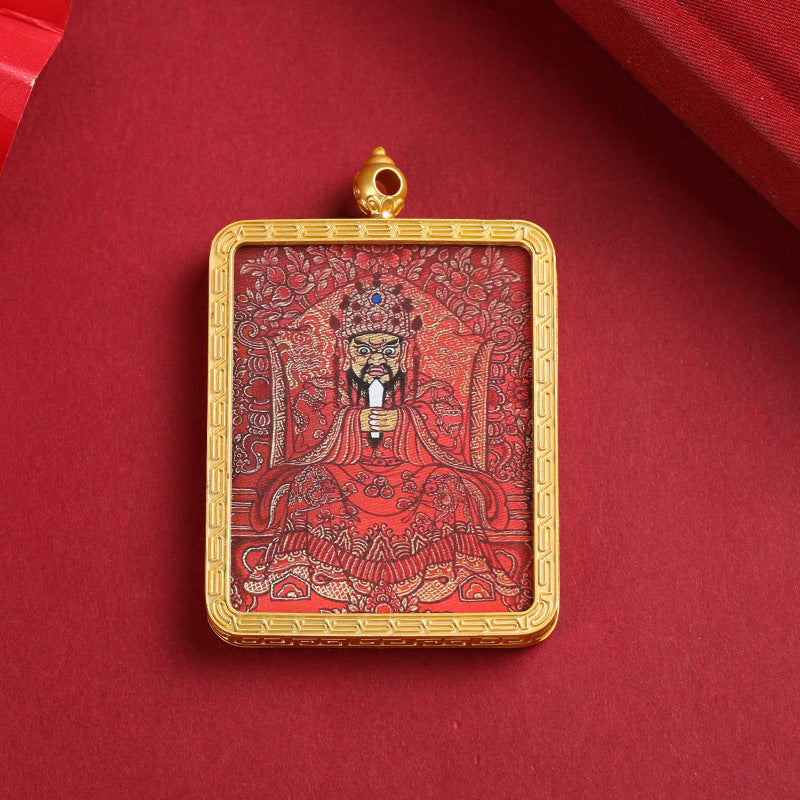 Tibet Fifth Master Previous Life Painted Pendants