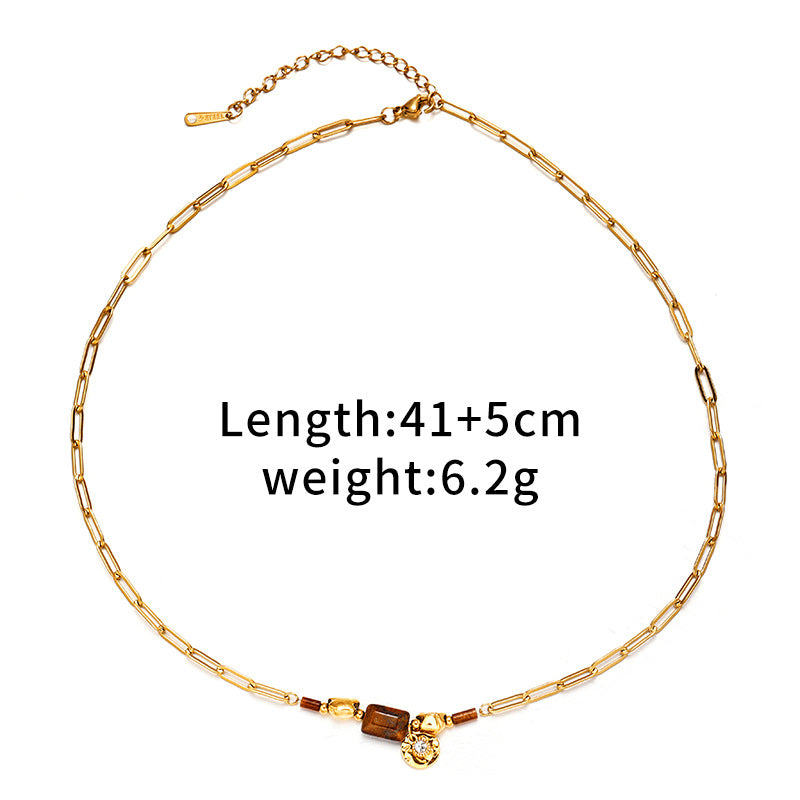 Women's Stainless Steel Electroplated Real Gold Style Necklaces