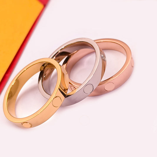 Simple Female Titanium Steel No Fading Couple Rings