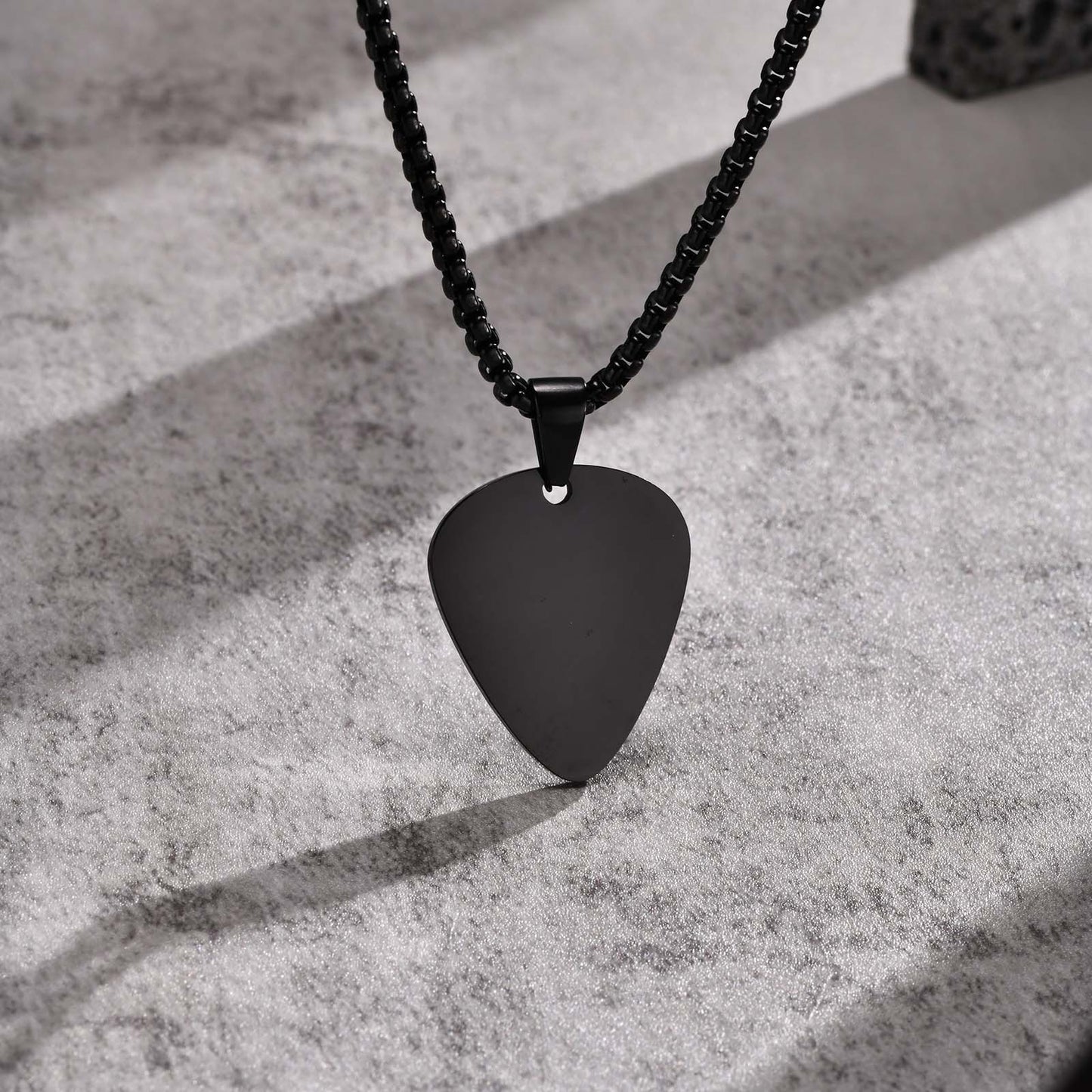 Stainless Steel Light Guitar Pick Black Pendants