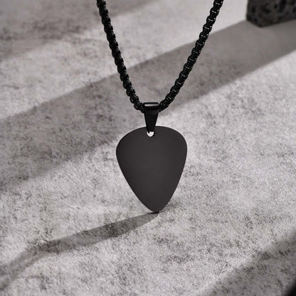 Stainless Steel Light Guitar Pick Black Pendants