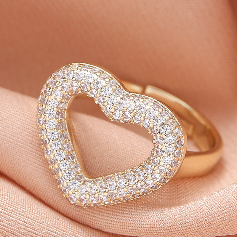 Women's Zircon Simple High-grade Niche Square Round Rings