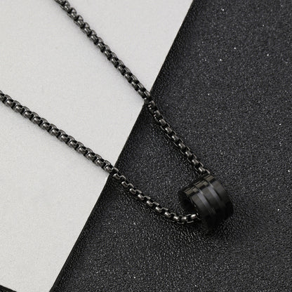 Women's Fashion Stainless Steel Small Cylindrical Double Stitching Titanium Pendants