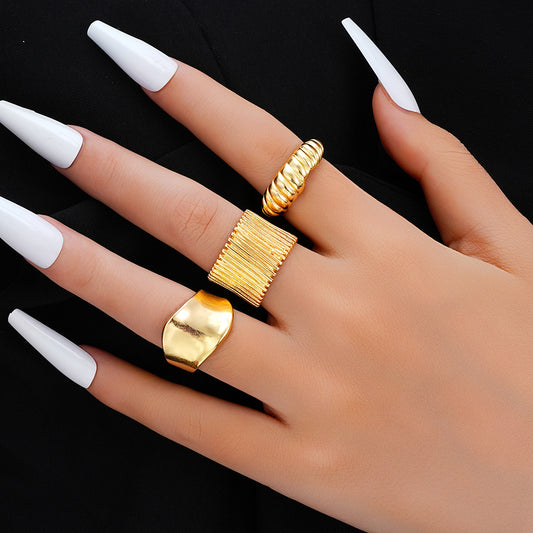 Cold Style Geometric Circle Alloy Suit Set Rings