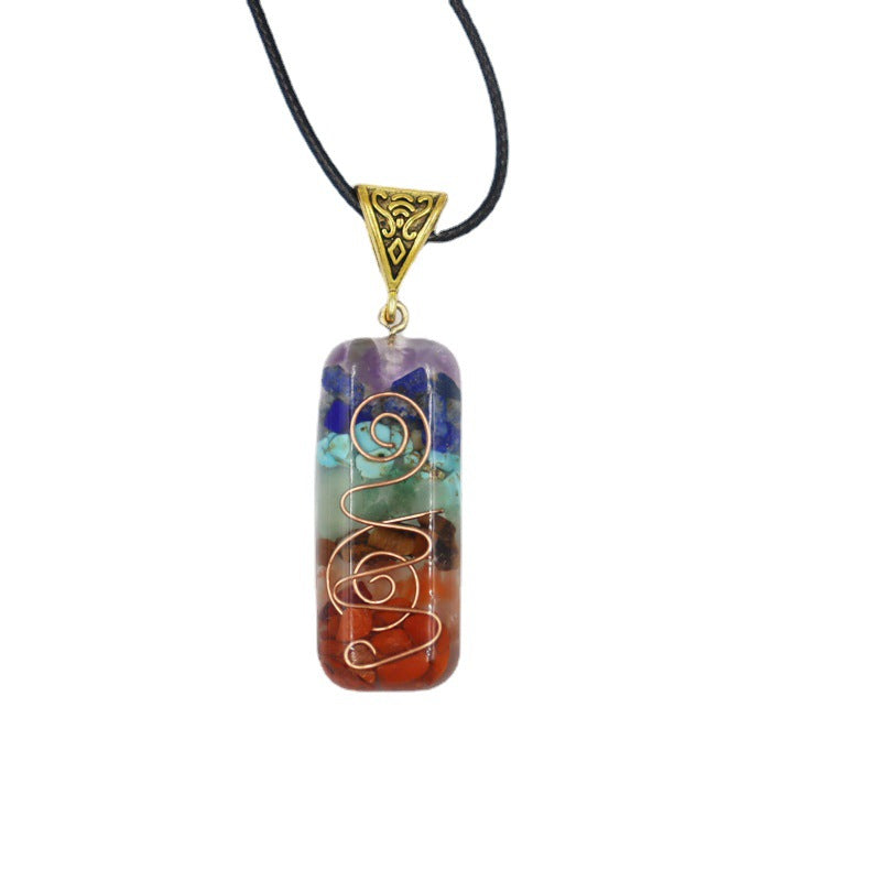 Fashion Natural Stone Crystal Colors Yoga Pendants