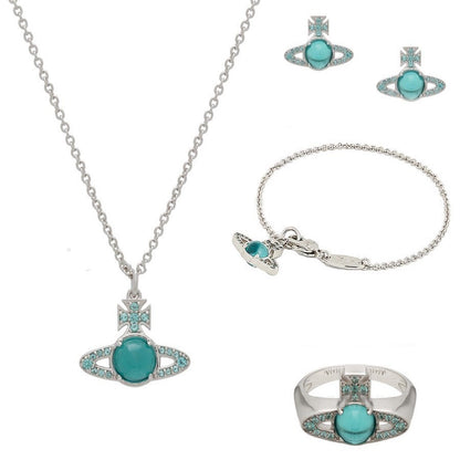 Women's Saturn Rotatable Micro Glass Bead Niche Earrings