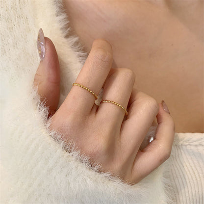 Twist Korean Style Simple Gold Plated Index Finger Rings
