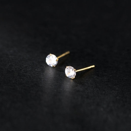 Women's Sier Simple Design High-grade With Diamonds Earrings