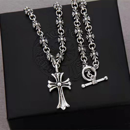 Women's & Men's Cross Ornament Punk Retro Personality Casting Necklaces