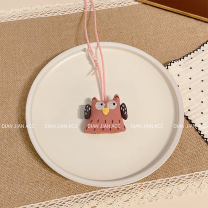 Children's Big White Geese Fur Ball Sweater Necklaces