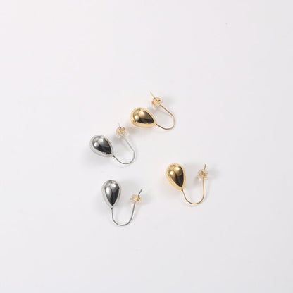 Water Drop Titanium Steel Gold Plating Earrings