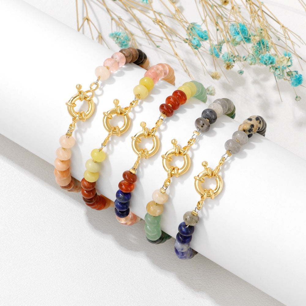 Stone Beads Female Classic Style Preppy Color Bead Bracelets