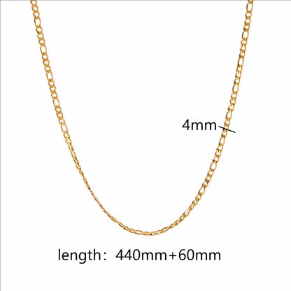 Gold Plated Chain O-shaped Figaro Personality Necklaces