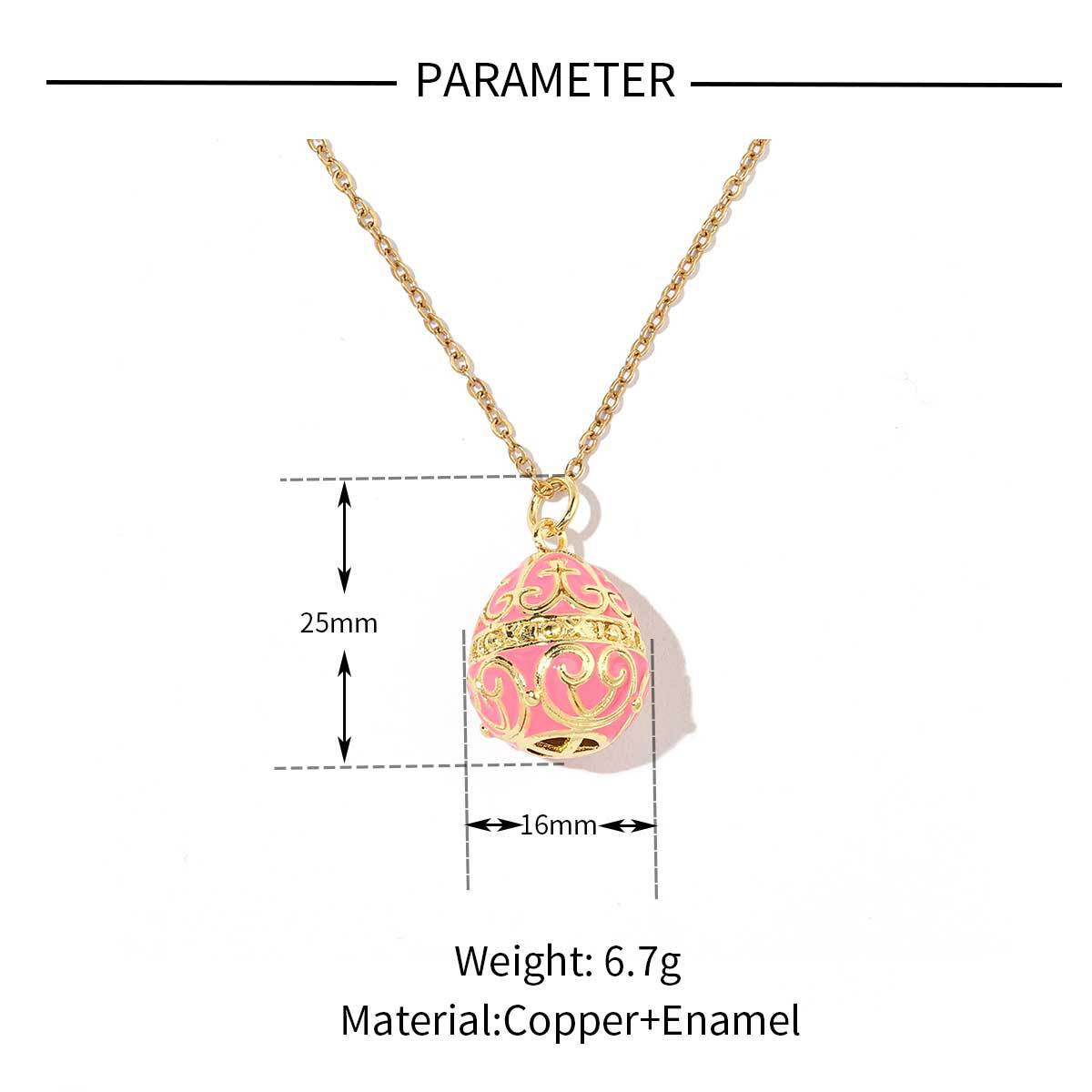 Color Copper Zircon Easter Egg Female Enamel Pendants