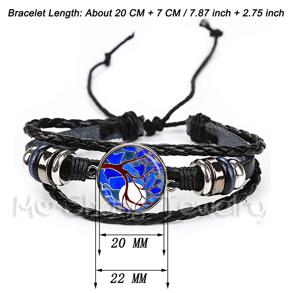 Women's & Men's Time Stone Leather Carrying Strap Hand-woven Bracelets