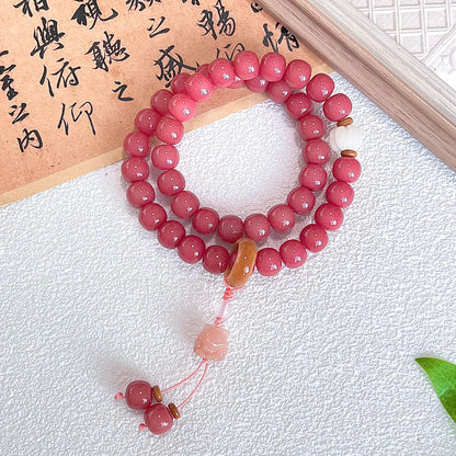 Women's Wu Lekvar Cherry Blossom Pink Ancient Style Bodhi Bracelets