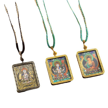 Tibetan Sweater Chain Hand Painted Alloy Pendants