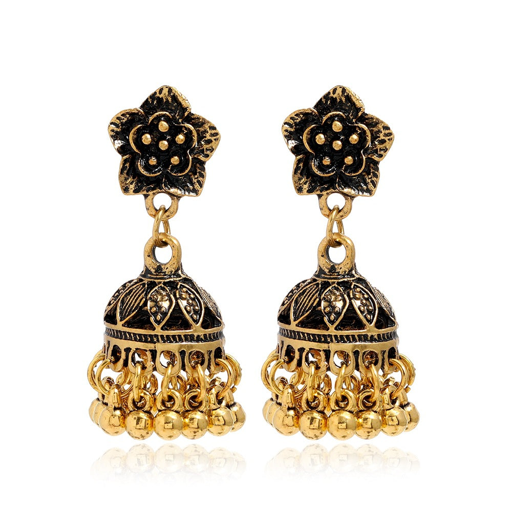 Vintage Pattern Creative Bell Exaggerated Personalized Earrings