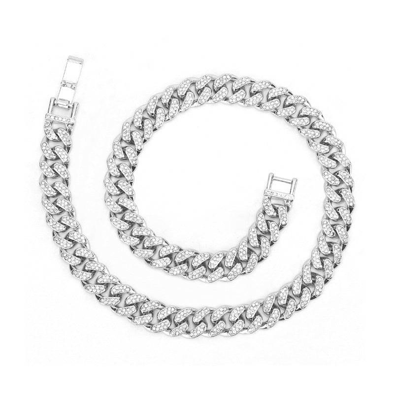 Women's & Men's Hipster Cuban Link Chain Diamond Mm Necklaces