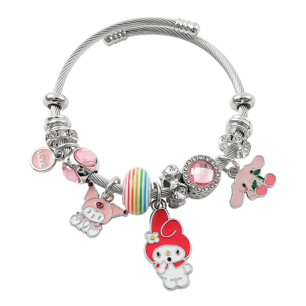 Anime Hello Kitty Clow Beaded Ornament Bracelets