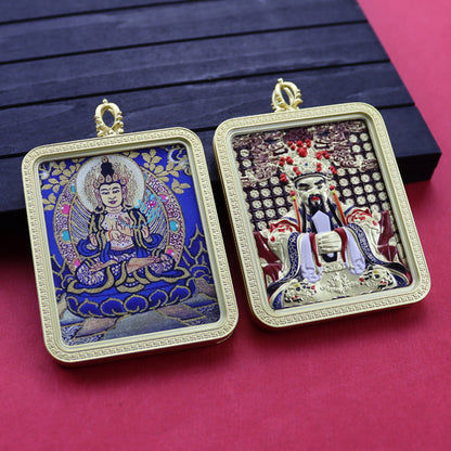 Eight Guards Dragon Five Master Three-dimensional Double-sided Tibetan Pendants