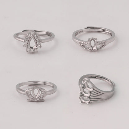 Frame Open Mouth Autumn Copper Alloy Electroplating Sier Rings