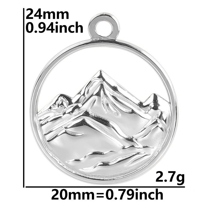 Colorful Stainless Steel Golden Mountain Ornament Pendants