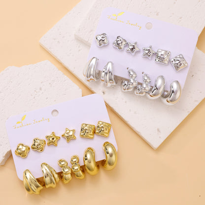 Women's Exaggerated Shaped Suit Personalized Gold Sier Earrings