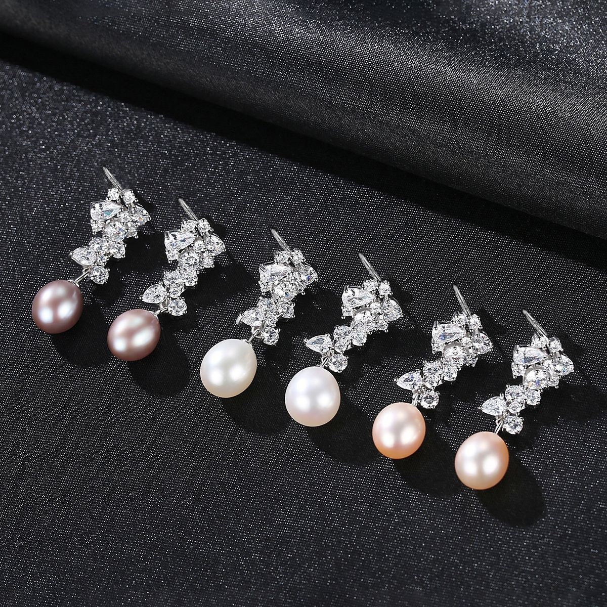 Women's Freshwater Pearl Sterling Sier Long Creative Ear Earrings