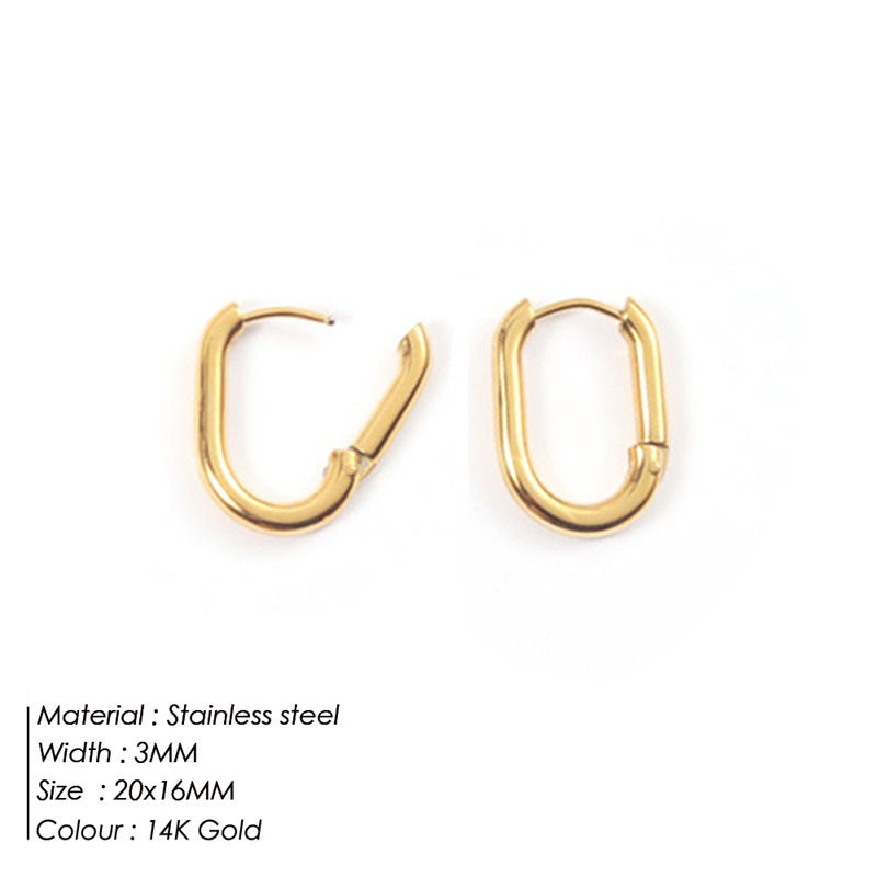 Stainless Steel Ear Gold Plated Jewelry Earrings