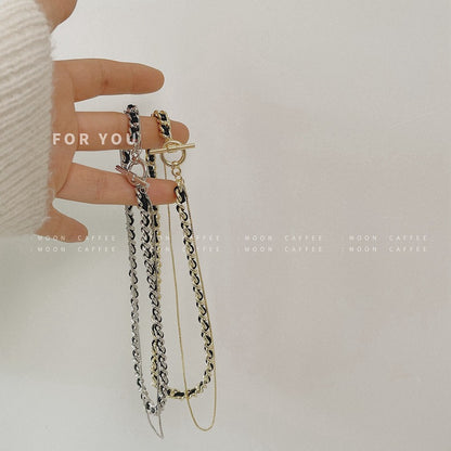 Leather Retro Simple Temperamental Clavicle Chain Necklaces