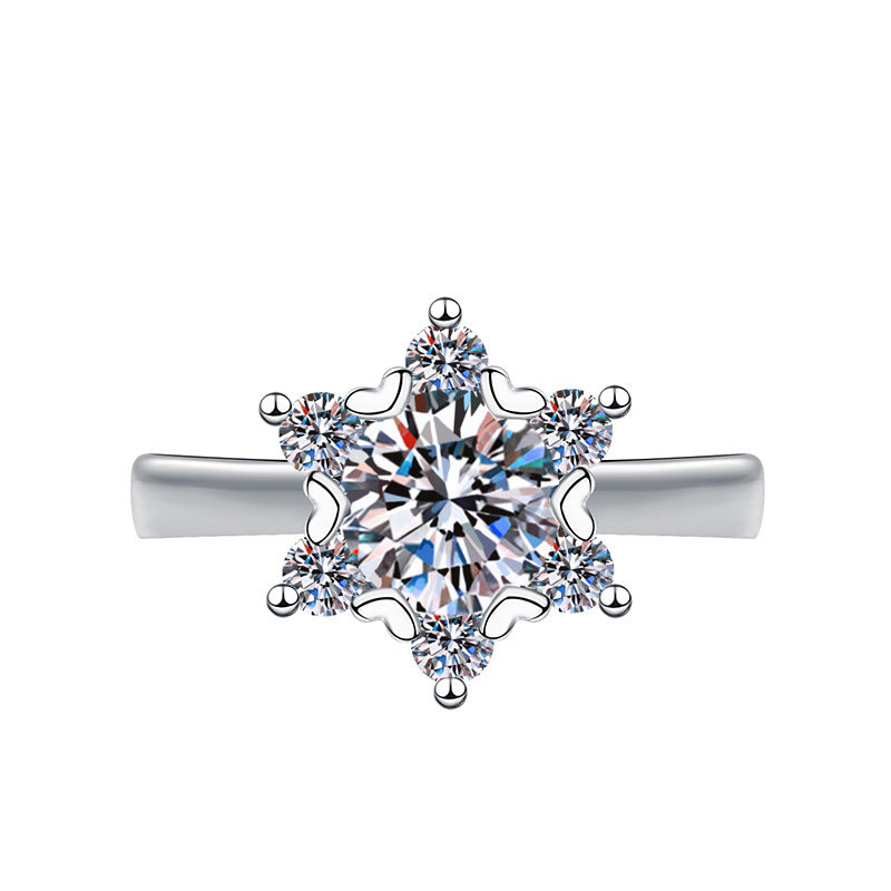 Elegant Imitation Moissanite Open Adjustable Live Broadcast Rings