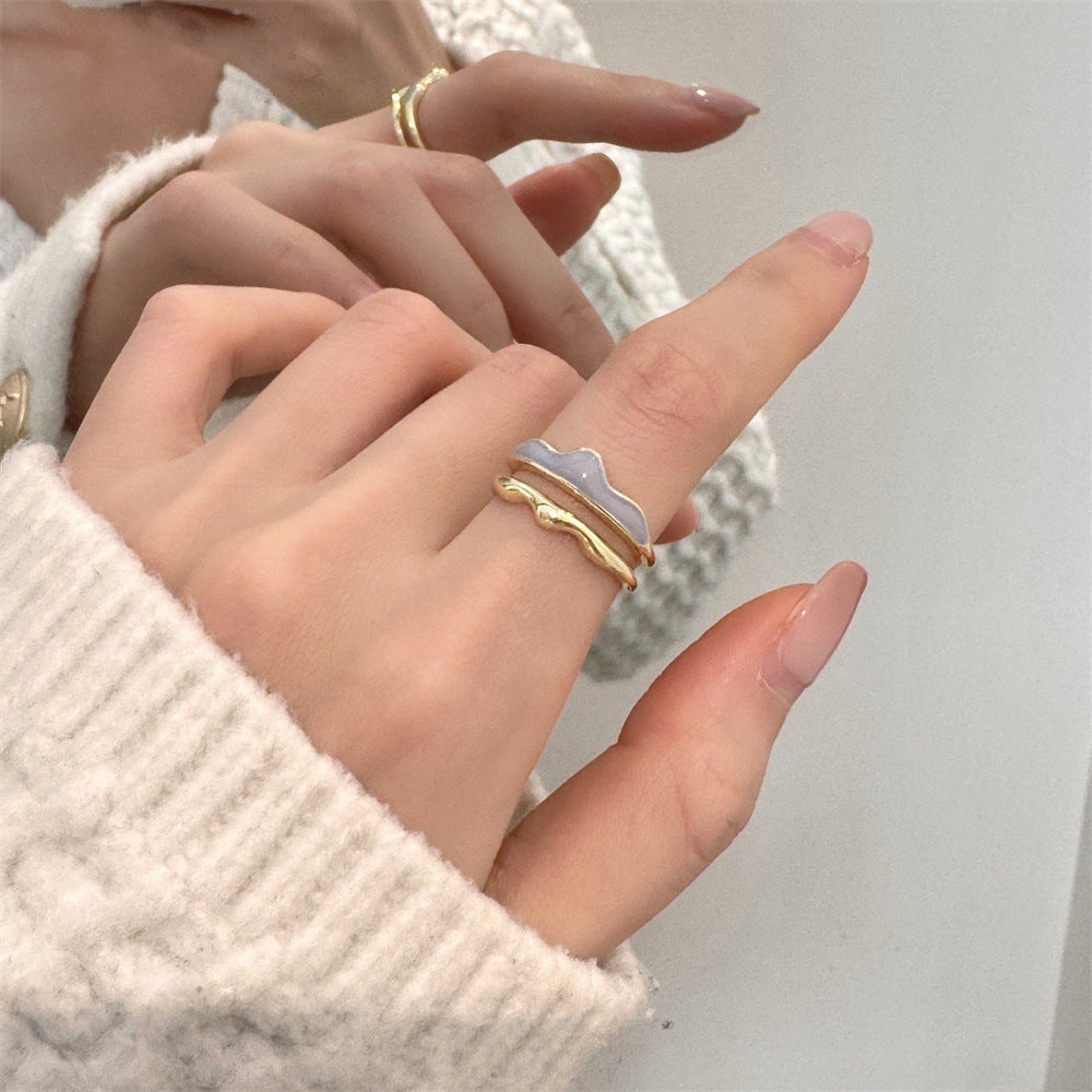 Glazed Butterfly Female Western Style Design High Sense Unique Rings
