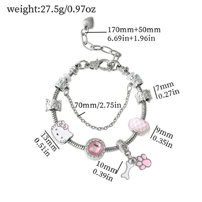 Anime Hello Kitty Clow Beaded Ornament Bracelets