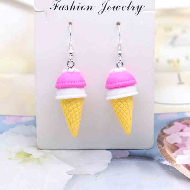 Ice Cream Candy Drink Resin Homemade Earrings