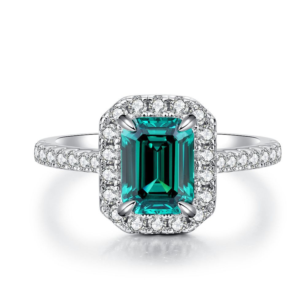 Emerald Female High Carbon Diamond Cut Ice Rings